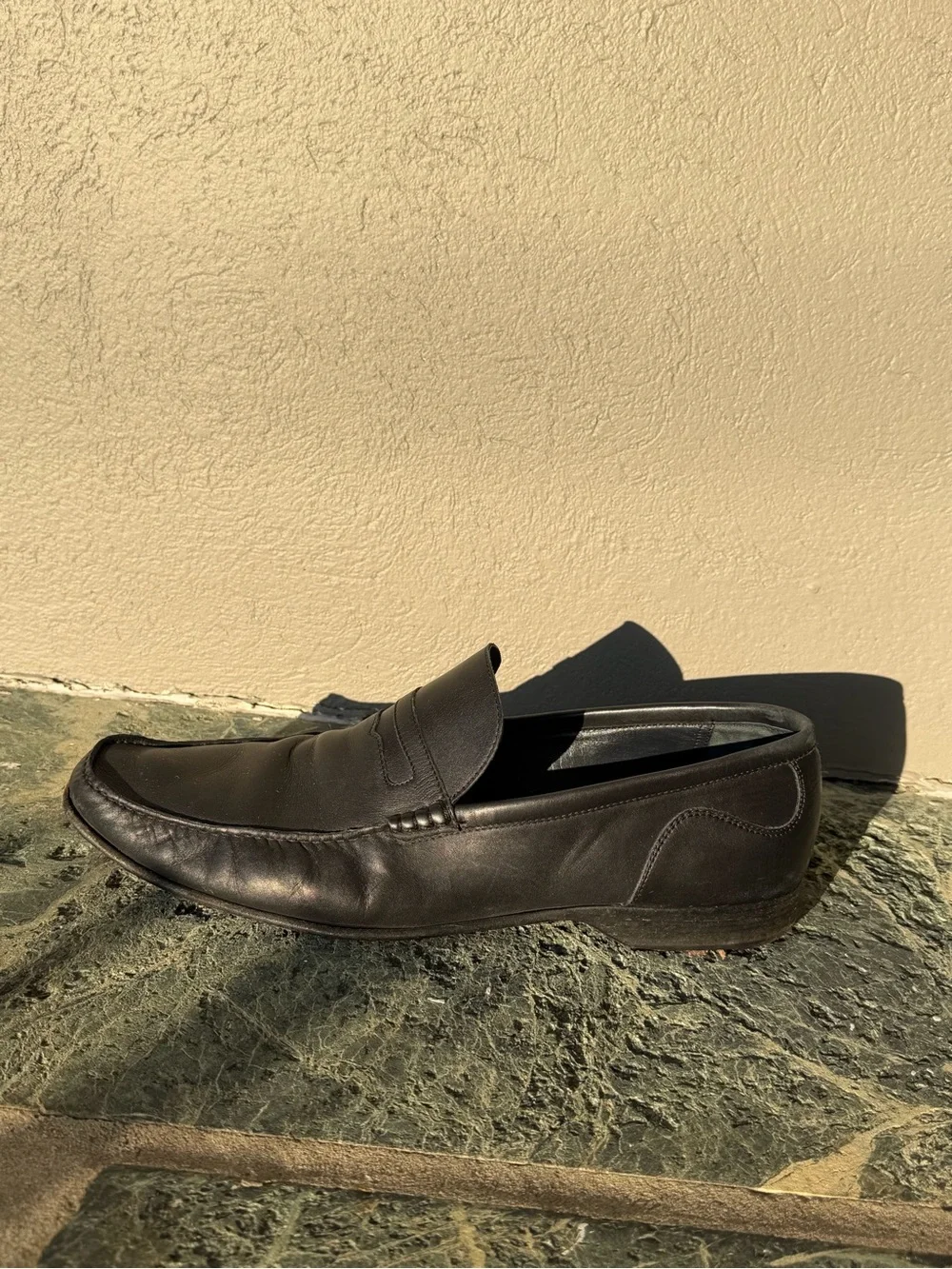 Bally Black Leather Penny Loafers